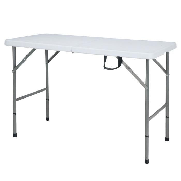 Table De Camping Pliable Réglable En Hauteur - 120x60 Cm, Surface Extensible, Aluminium Léger, Idéale Jardin, Balcon, Pique-nique - 8