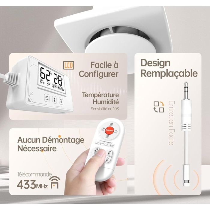 Extracteur d'Air 100mm Automatique pour Salle de Bain Hygroréglable 3 — free download