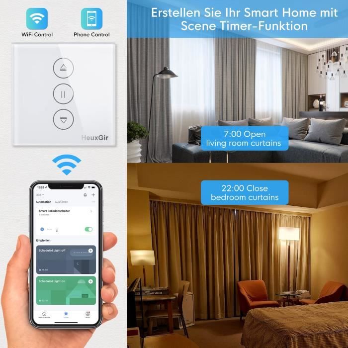 Interrupteur Volet Roulant WiFi - Tuya - Compatible Alexa et Google
