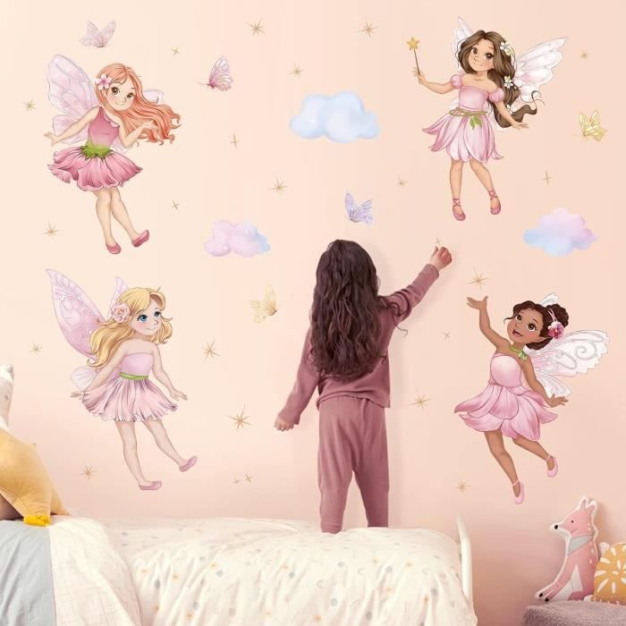 3D Papillon Rose Stickers muraux pour Chambre de jeune fille Décoration à  la maison Pépinière - Cdiscount Maison