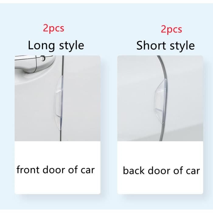 Protections De Portière Autocollantes - Lot De 6, PVC Noir, 145 Mm, Anti-rayures Pour Voiture Et SUV