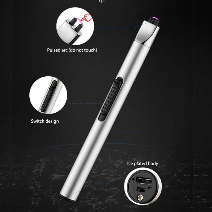 Allume-cigare lectrique Portable Sans Fume - Avec LED Clignotante,  Rechargeable, Sr Et Compact - Idal Pour Les