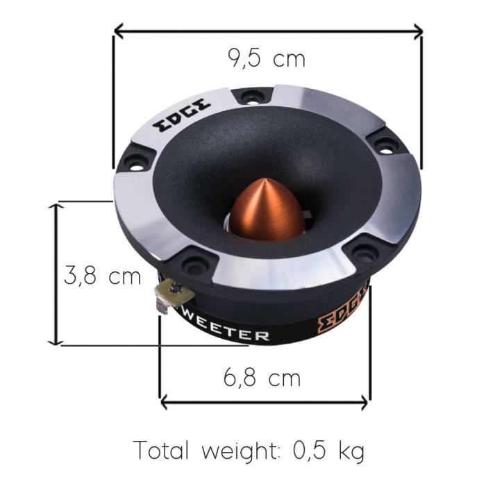 2 TWEETER PHONOCAR 02419 70 Watts Rms 140 Watts Max De 3,9 Cm Diamètre