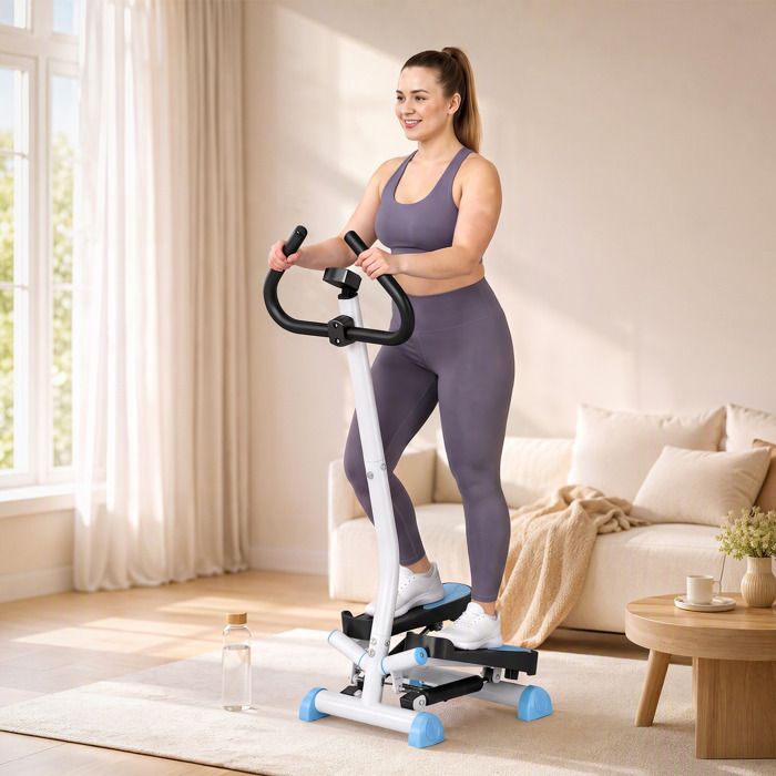 Stepper Pliable Pour Fitness à Domicile - Entraînement Cardio Complet, Poignées Réglables, Max 150 Kg
