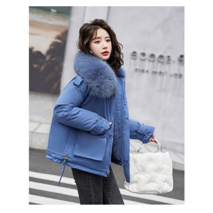 Doudoune bleu marron discount