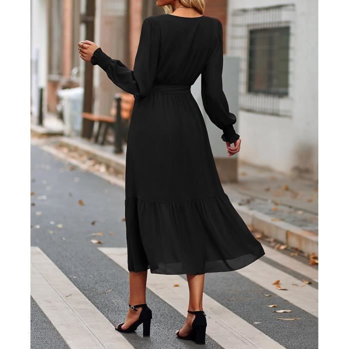 Robe noire top midi chic