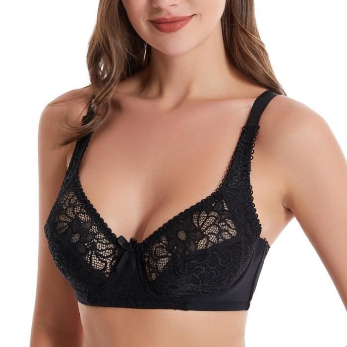 Soutien gorge minimiseur de poitrine grande taille Emboitant Sans armature Noir Noir Cdiscount Pret a Porter