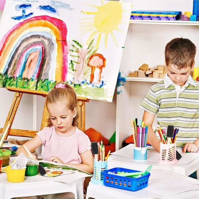39 Pièces Éponges de Peinture pour Enfants,Pinceau Mousse Éponges