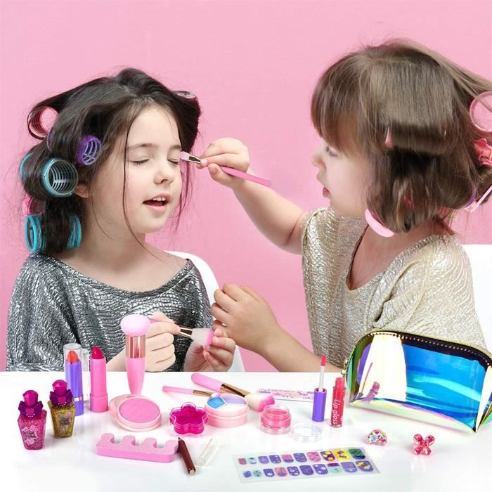 Maquillage Enfant Jouet Fille, 34PCS Jouet Ensemble De Maquillage Lavable,  Jouets Jeu de Rôle Princesse pour Petites Filles