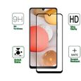 [2 Pack] Noir verre trempé + Coque étui Téléphone pour Samsung Galaxy A42 5G 6.6" Silicone Transparent TPU-3