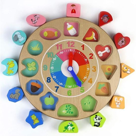 Jeux Montessori Bois - Apprendre à Compter Et Lire L'heure, Jouet éducatif 3-6 Ans - 4