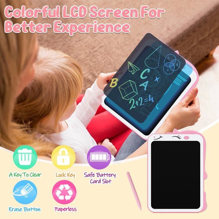 HOMESTEC AstroDraw Tablette LCD – Écran Spatial – 130 G – Poignée – Sans BPA – Dès 2 Ans – Cadeau Espace