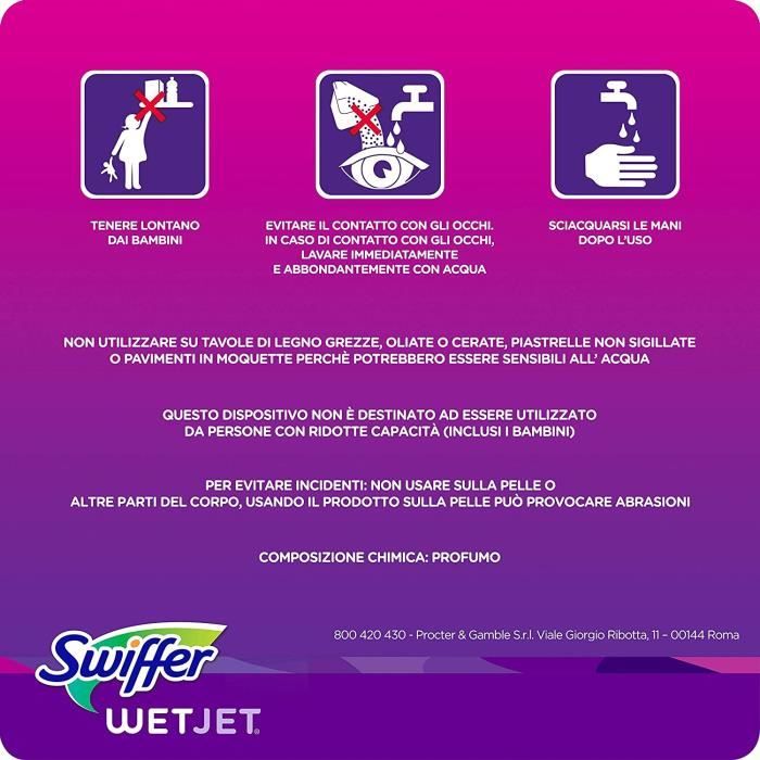 Swiffer WetJet Complet Balai Kit, 5 Lingettes + 1 Nettoyant Liquide + 2  Piles, Lingette Retient la Poussière et la Saleté : : Cuisine et  Maison