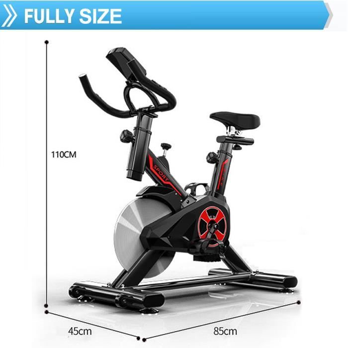 TEMPSA Velo d appartement Reglable Avec Ecran LCD Frequence Cardia Roue Inertie 8 kg Programme Supports pour Bras Silencieux Noir Cdiscount Sport