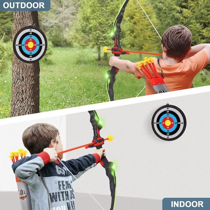 Arc et flèche en bois pour enfants débutants, ensemble de tir à l'arc pour  adolescents, jouet d'entraînement pour enfants, cadeau, 3 flèches sûres