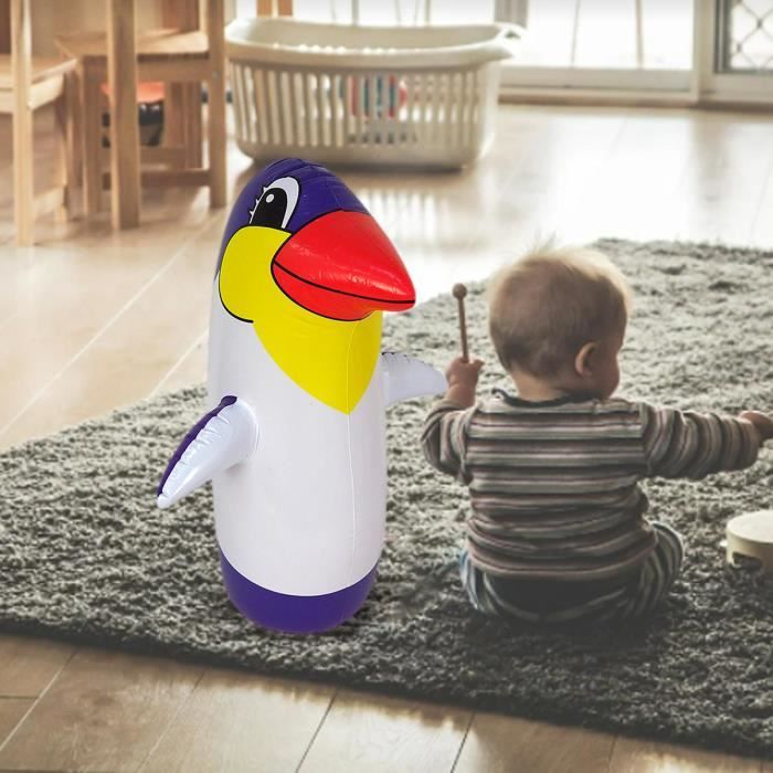 5 Pièces Gobelet Gonflable Pingouin 22cm - Jouets Drôles Sacs De Boxe Enfant, Figurines Pingouin Gonflables Fête