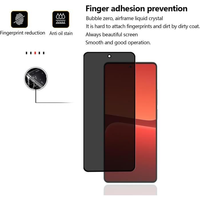 Verre Trempé Anti-espion Pour Xiaomi 15T / 15T Pro - 2 Pièces écran + 2 Pièces Caméra Arrière - Dureté 9H - Anti-empreintes - Installation Facile
