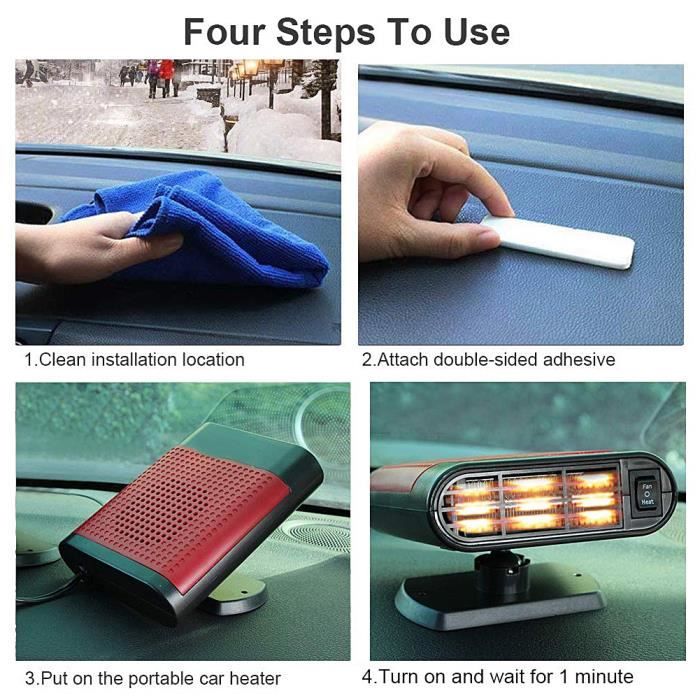 Chauffage De Voiture InnovTec 12V - Dégivrage Et Désembuage Rapide - Branchement Allume-Cigare