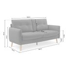 Fauteuil Scandinave En Tissu Gris Clair - Bjorn - Canapé 1 Place Fixe Droit Pieds Bois Bjorn 85358355