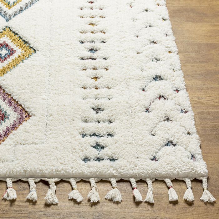 Tapis De Couloir, 80 X 300 Cm, À Poils Longs, Style Bohème, Crème