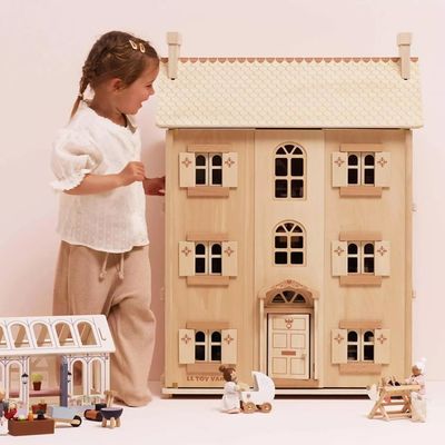 Grande Maison De Poupée 5 Étages – 22 Pièces, 4 Poupées, Lumière LED, Meubles Et Accessoires – Cadeau Fille 3-10 Ans – ABS Sécurisé