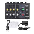 Micros DJ,Ammoon AM 228 Console de mixage Ultra compacte à faible bruit 8 canaux en métal Mono stéréo Audio table de Type EU PLUG #A-0