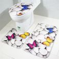 3 pièces-ensemble tapis de salle de bain antidérapant + couvercle de toilette couvercle ondulation-0