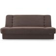Canapé en lit Convertible avec Coffre de Rangement 3 Places Relax - clic clac, Banquette BZ en Tissu  190x120x90cm Cyprus Marron-0