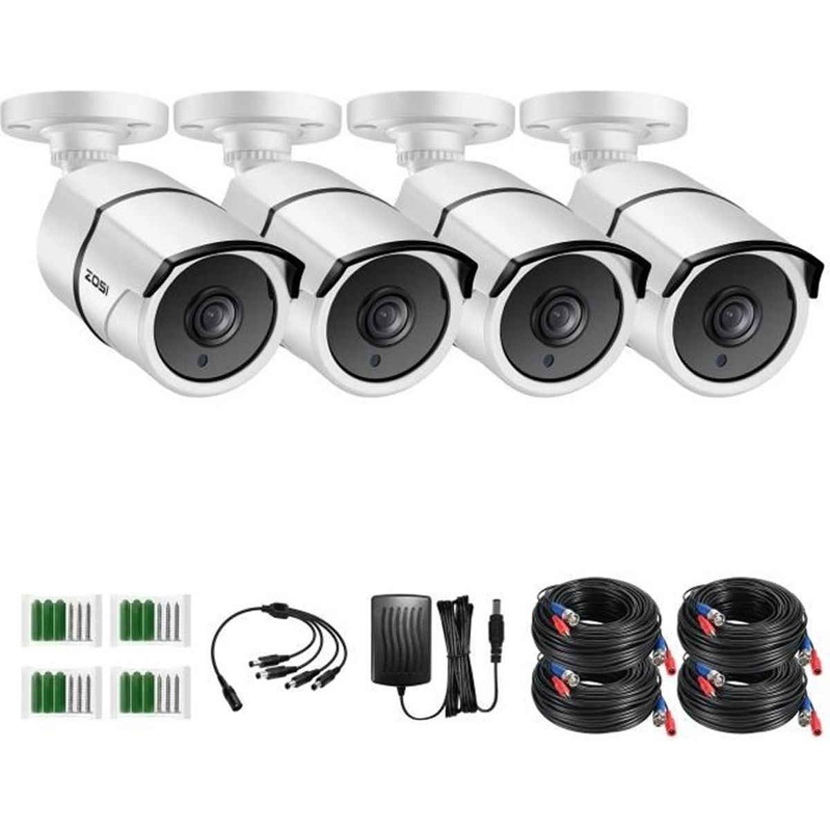 ZOSI 4K 8MP TVI Caméra de Surveillance Extérieure IP67, Vision Nocturne