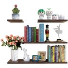 MINETGNON Lot de 4 Etagères Murales de Différents Tailles en Bois - Multifonction - Marron