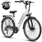 Vélo électrique VAE JASION 26" Blanc-Moteur 750W - Batterie Lithium Amovible 48V11Ah - Shimano 7 Vitesses - Pédalage Assisté