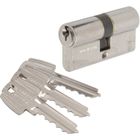 Cylindre 2 entrées nickelé - TESA - TE5 - 40mm - 5 goupilles - Niveau de sécurité 6