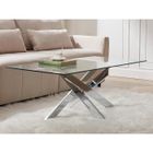 VENTE-UNIQUE Table basse en verre trempé et métal chromé - Transparent - COSIMA