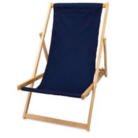 Chaise longue en bois pliable pour jardin - AMAZINGGIRL - Bleu foncé - 1 personne - Résistant aux intempéries