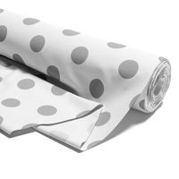 Tissu vendu au mètre, 100 % coton 1 M, pour la couture Points gris sur blanc