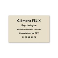 Plaque professionnelle PVC 30x20 – Gravure Personnalisée | Psychologues Adhésif 3M Beige Lettres Noires
