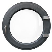 Fenêtre ronde à la française droit 900 mm PVC Anthracite Lisse 7016