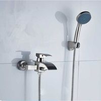 Baignoire Robinets,Shbshimy – robinet de douche cascade chromé, mitigeur de douche à main mural, robinet - Type Brushed nickel B