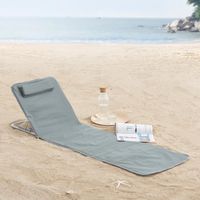 Lot de 2 tapis de plage Cellorigo avec dossier inclinable 160 x 49 cm gris foncé