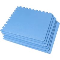 Dalle de protection GORILLA SPORTS - 6 carrées + 12 embouts - 1,2 cm épaisseur - Couleur bleu clair