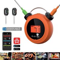 MAJORD'HOME PIC&COOK : Thermomètre de cuisson Bluetooth avec sonde et application smartphone pour barbecue / plancha / four