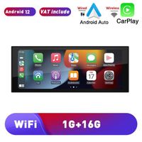 Autoradio GPS Android 12 Écran Tactile de 6.86" RAM 1GB + ROM 16GB 1 Din WiFi Bluetooth Carplay sans fil Android Auto filaire