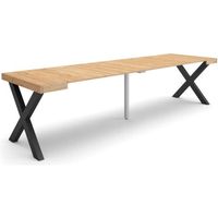 Table console extensible, 300, Pour 14 personnes, Pieds bois massif, Chêne, RF2781