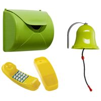 Accessoires en plastique pour aires de jeux - Soulet - téléphone, boîte aux lettres et cloche vertes