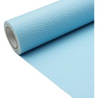 Tissu en cuir synthétique texture litchi bleu layette 30 x 135 cm 1,13 mm d'épaisseur pour travaux manuels, couture, canapé, sac à