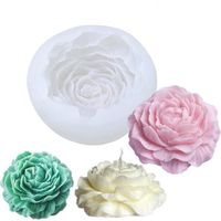3 Moules En Silicone Pour Bougies Forme De Fleurs Pivoine