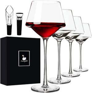 Verre à vin Lot de 4 verres à vin rouge avec accessoires à vin