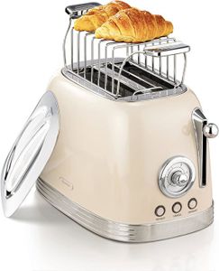 GRILLE-PAIN - TOASTER Grille-pain 2 tranches, grille-pain rétro, grille-
