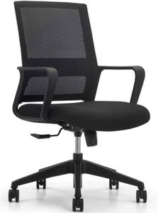 CHAISE DE BUREAU Chaise de bureau ergonomique de bureau, pivotante et réglable, support lombaire – 45 x 51 x 94/100 h (noir).[Q2083]