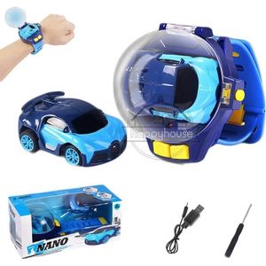 VEHICULE RADIOCOMMANDE A-bleu avec BOX - Mini-montre de voiture télécomma